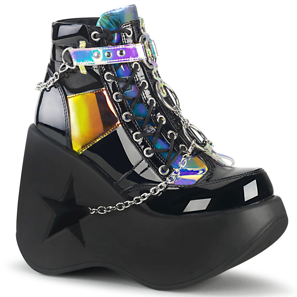 Bottines Demonia Dynamite 101 Cuir Femme - Noir/Multicolore 19386-NMBK